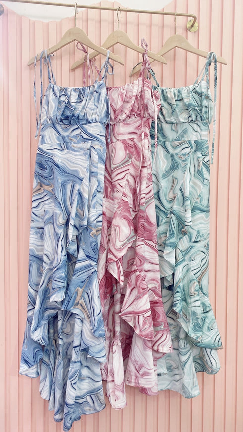 Summer Asymmetrical Long Spaghetti Strap Dreses